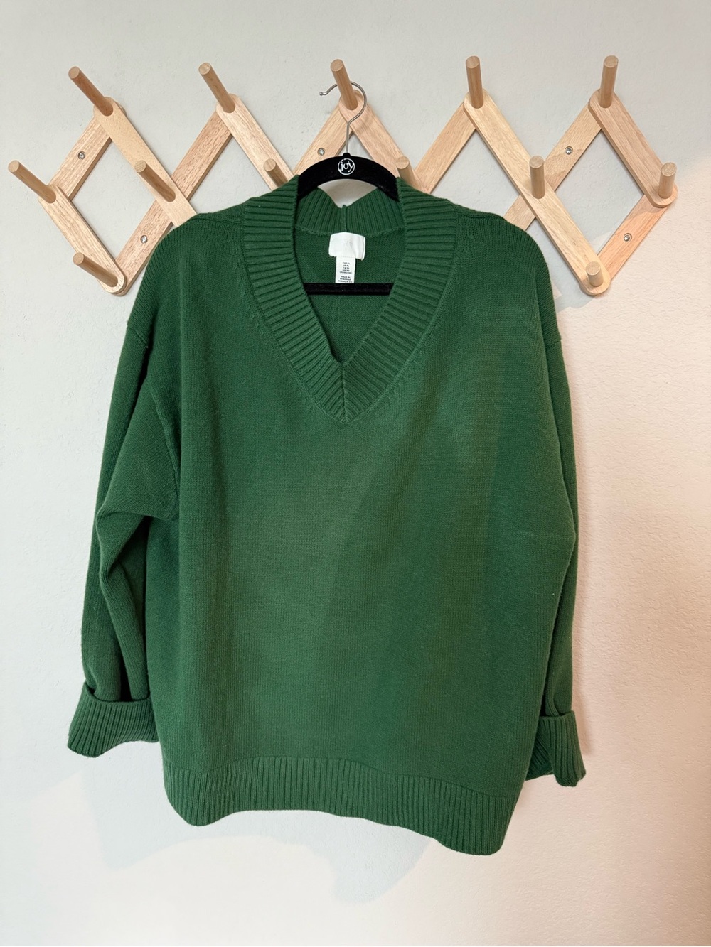 H&M Green V Neck Sweater